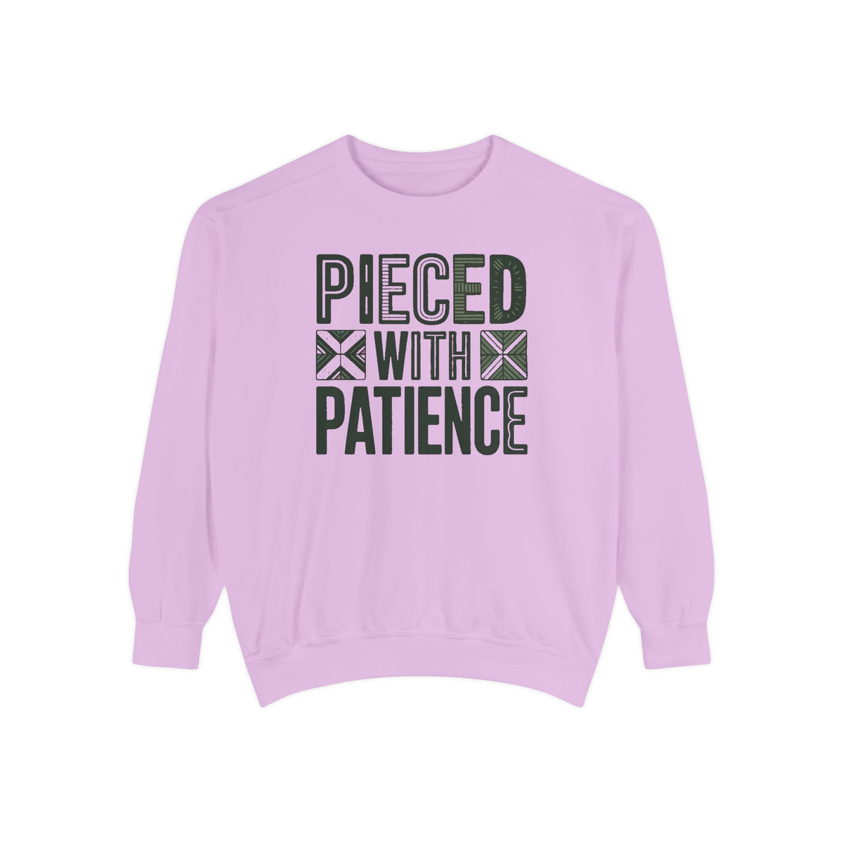 Quilting Sweatshirt, Pieced With Patience Crewneck, Gift For Quilter, Quilting Hobby Sweatshirt, Patchwork Lover Gift, Quilt Block Crewneck