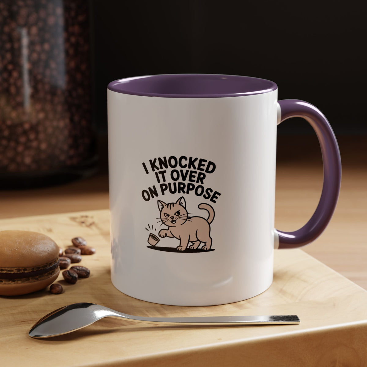 I Knocked It Over On Purpose Mug, Funny Cat Coffee Mug, Cute Cat Lover Gift, Sarcastic Cat Mug, Mischievous Cat Ceramic Mug