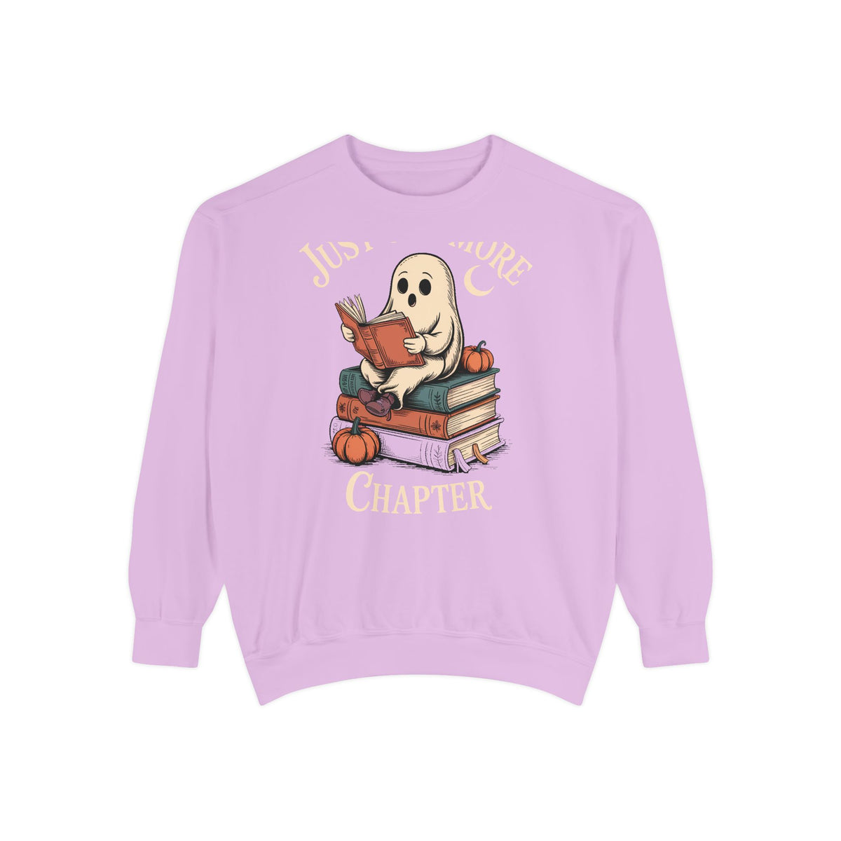 Just One More Chapter Ghost Sweatshirt, Halloween Reading Crewneck, Cozy Bookish Ghost Sweatshirt, Spooky Season Book Lover Gift