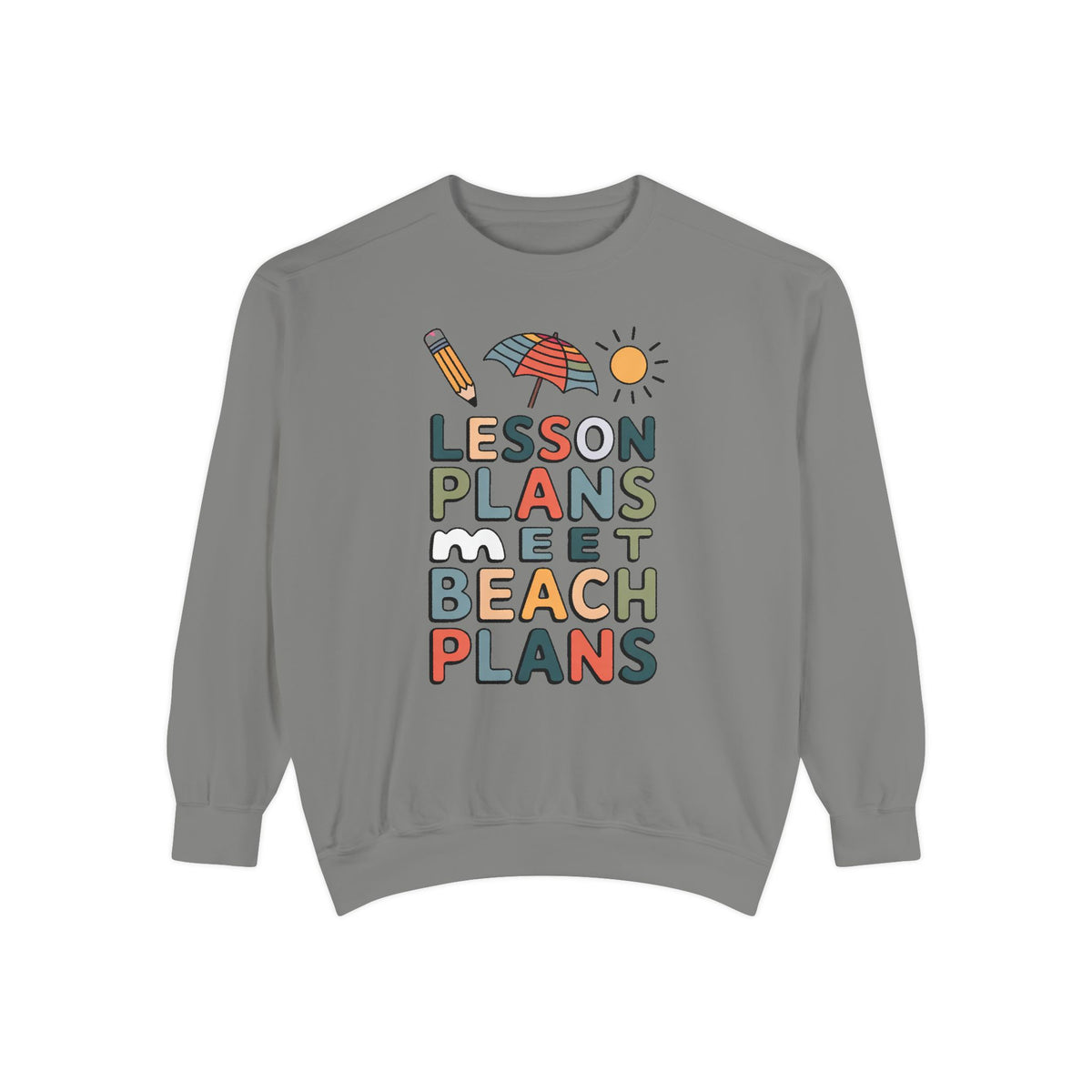 Teacher Sweatshirt, Lesson Plans Meet Beach Plans, End of School Year Gift For Teacher, Summer Break Crewneck, Last Day of School Gift, Tea…