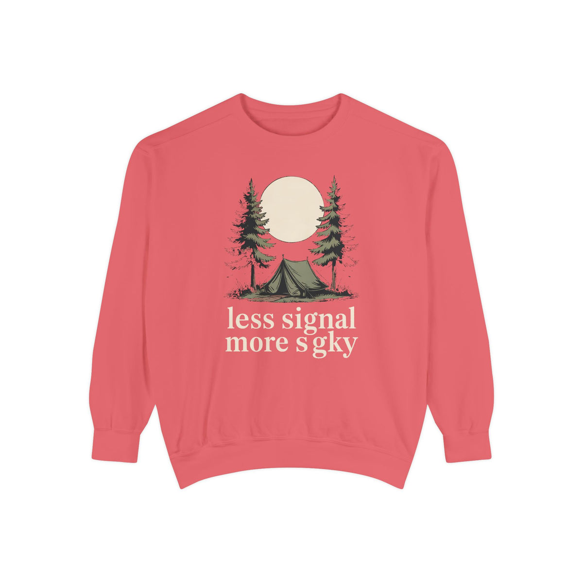 Camper Sweatshirt, Less Signal More Sky, Camping Gift For Campers, Outdoor Hobby Crewneck, Nature Lover Gift, Vintage Camp Sweatshirt