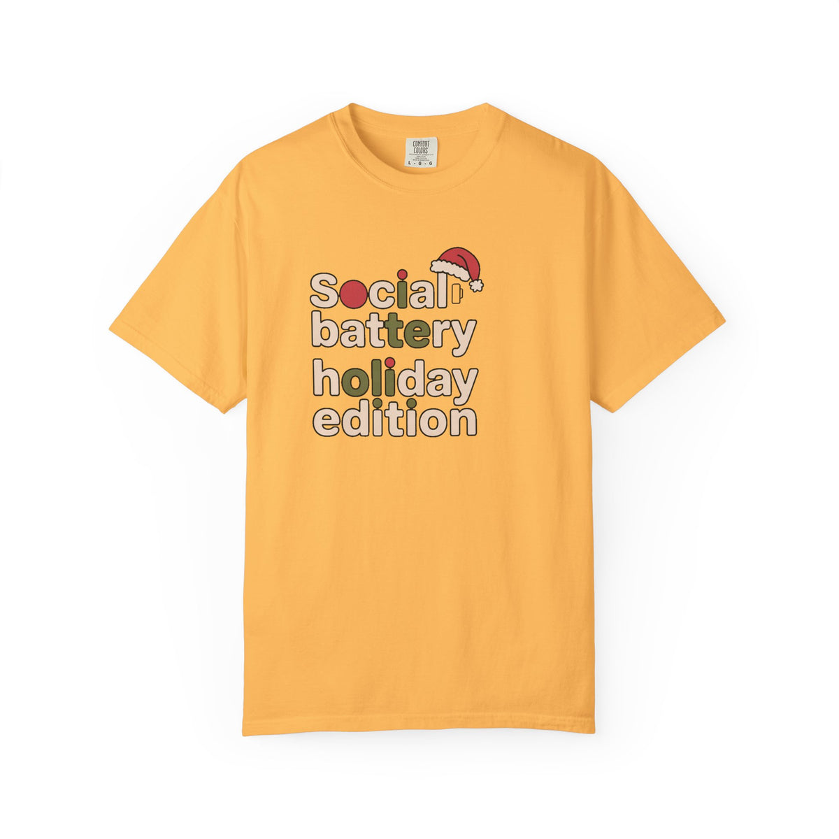 Social Battery Holiday Edition Shirt, Funny Christmas Tee For Socially Tired, Introvert Christmas Gift, Low Battery Holiday Shirt, Funny Xm…
