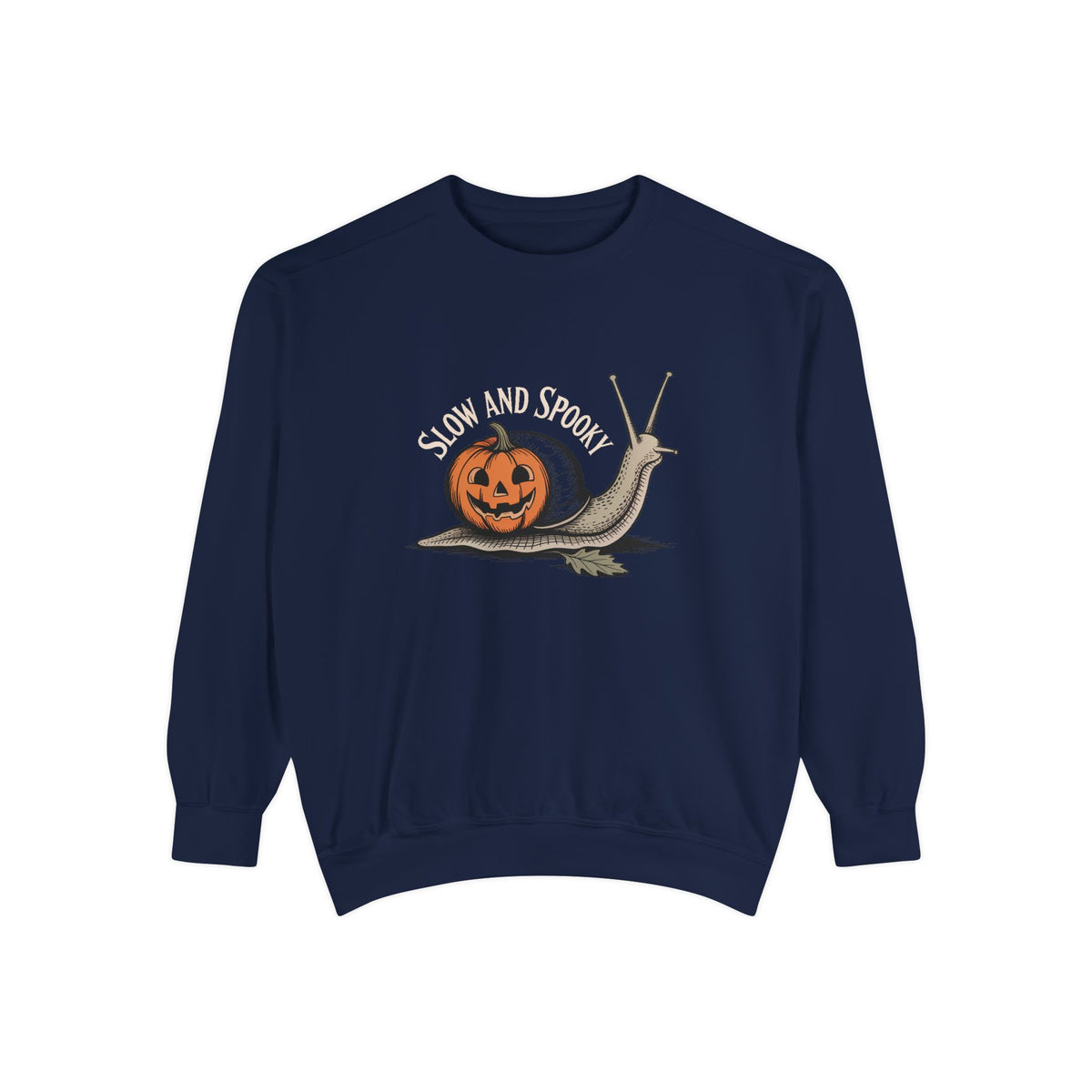 Slow And Spooky Snail Sweatshirt, Halloween Garden Snail Crewneck, Pumpkin Shell Vintage Engraving Tee, Spooky Season Gift