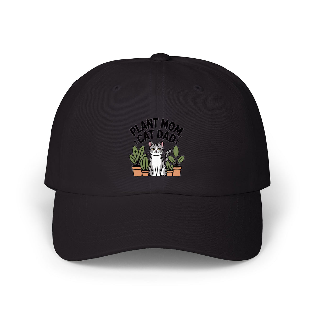 Plant Mom Cat Dad Hat, Funny Cat Dad Embroidered Cap, Plant Lover Gift, Cute Cat and Plants Hat, Crazy Cat Lady Gift for Her