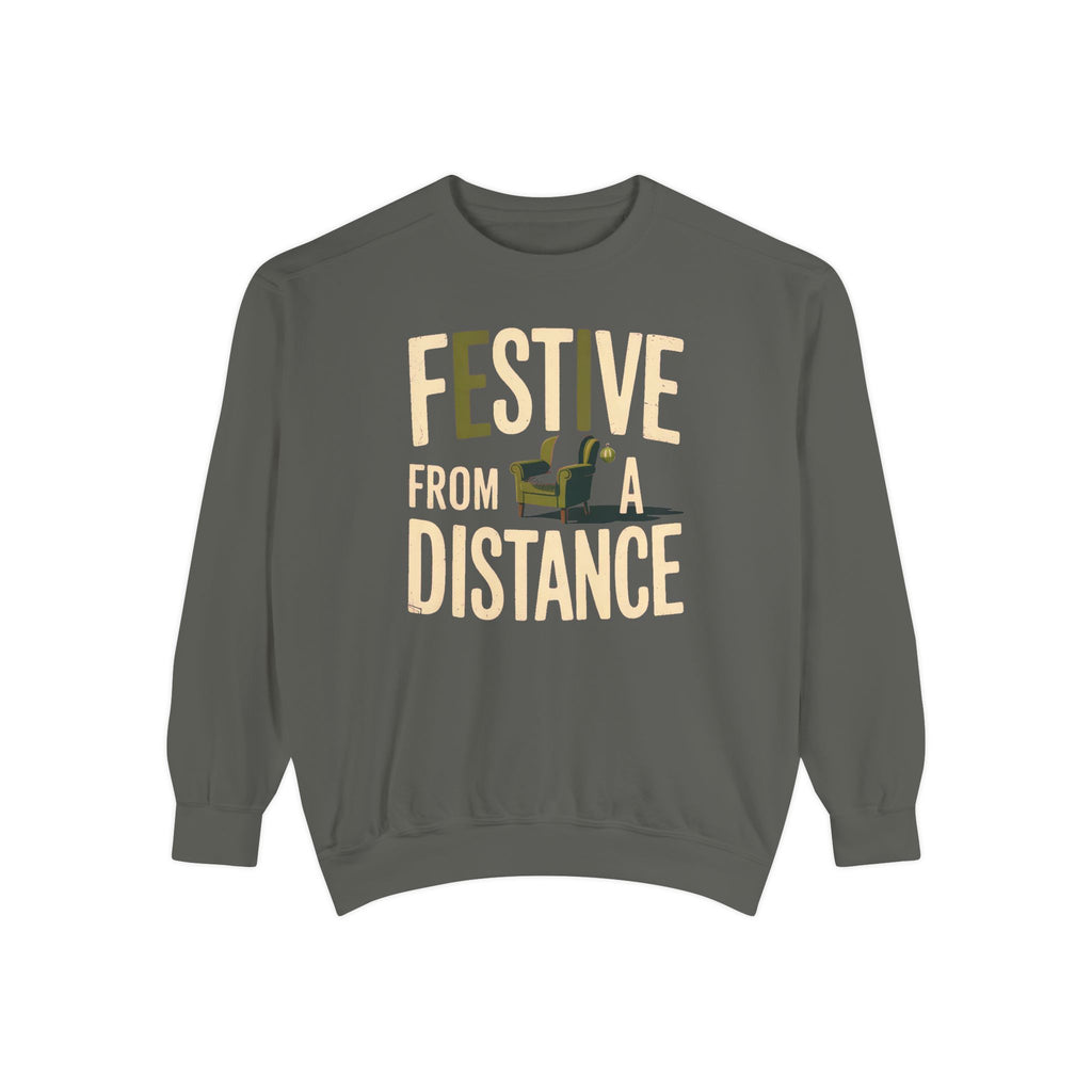 Introvert Christmas Sweatshirt, Festive From A Distance, Funny Christmas Gift For Introverts, Antisocial Holiday Crewneck, Cozy Christmas T…