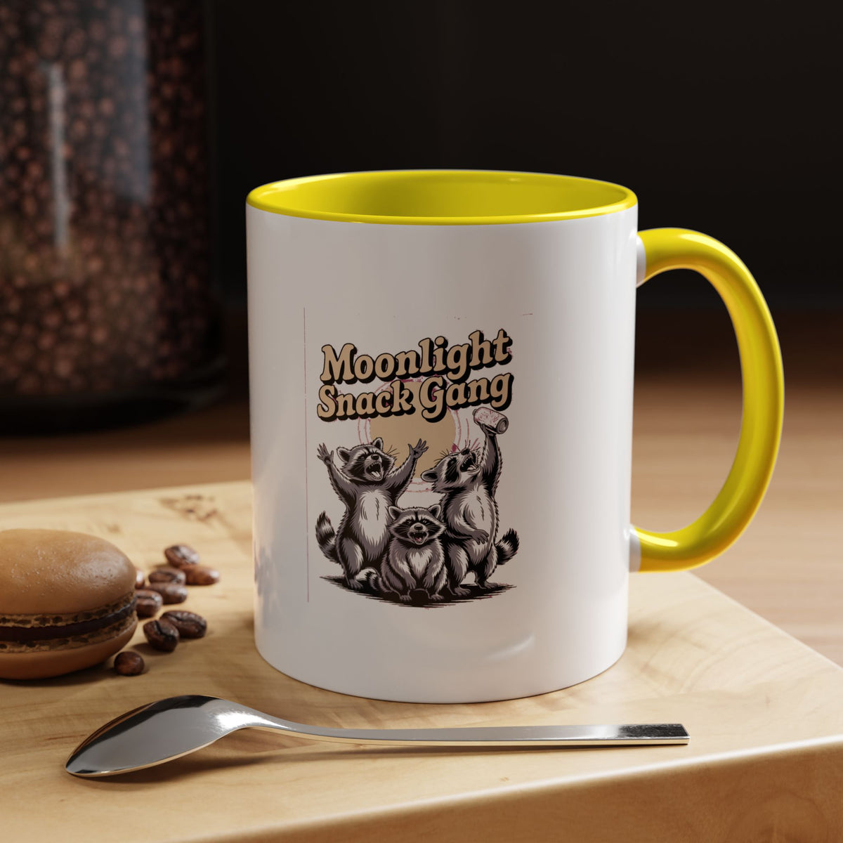 Retro Raccoon Mug, Moonlight Snack Gang Mug, Vintage 90s Raccoon Coffee Mug, Funny Trash Panda Gift, Retro Airbrush Style Mug