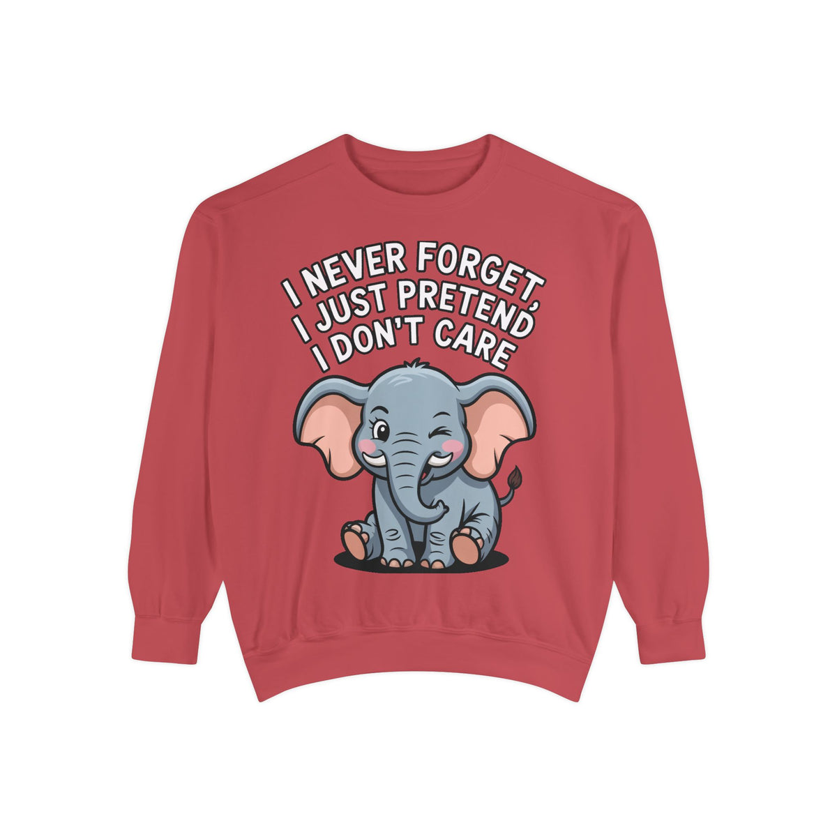 Funny Elephant Sweatshirt, I Never Forget Crewneck, Sarcastic Elephant Pullover, Funny Animal Lover Gift, Embroidered Patch Style