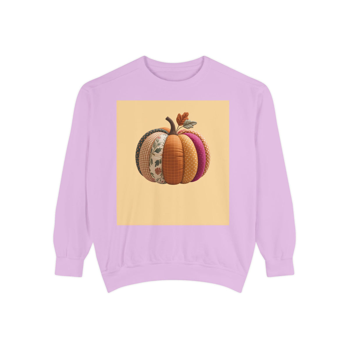 Patchwork Pumpkin Sweatshirt, Fall Quilted Pumpkin Crewneck, Halloween Shirt, Cozy Autumn Gift, Embroidered Style Pumpkin Sweater