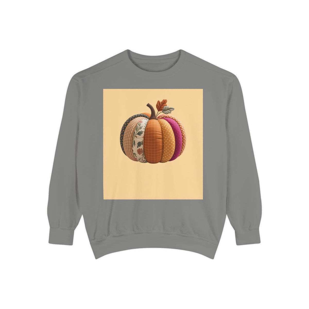 Patchwork Pumpkin Sweatshirt, Fall Quilted Pumpkin Crewneck, Halloween Shirt, Cozy Autumn Gift, Embroidered Style Pumpkin Sweater