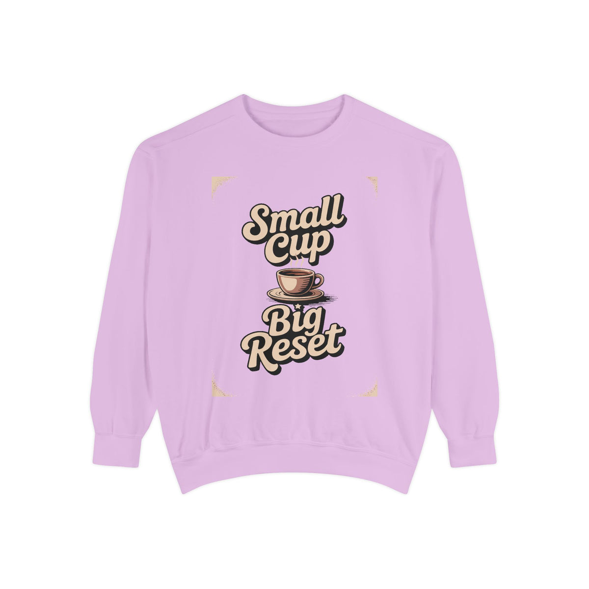 Coffee Lover Sweatshirt, Small Cup Big Reset Crewneck, Retro Coffee Hobby Gift, Espresso Lover Sweatshirt, Coffee Addict Gift, Cozy Café Pu…