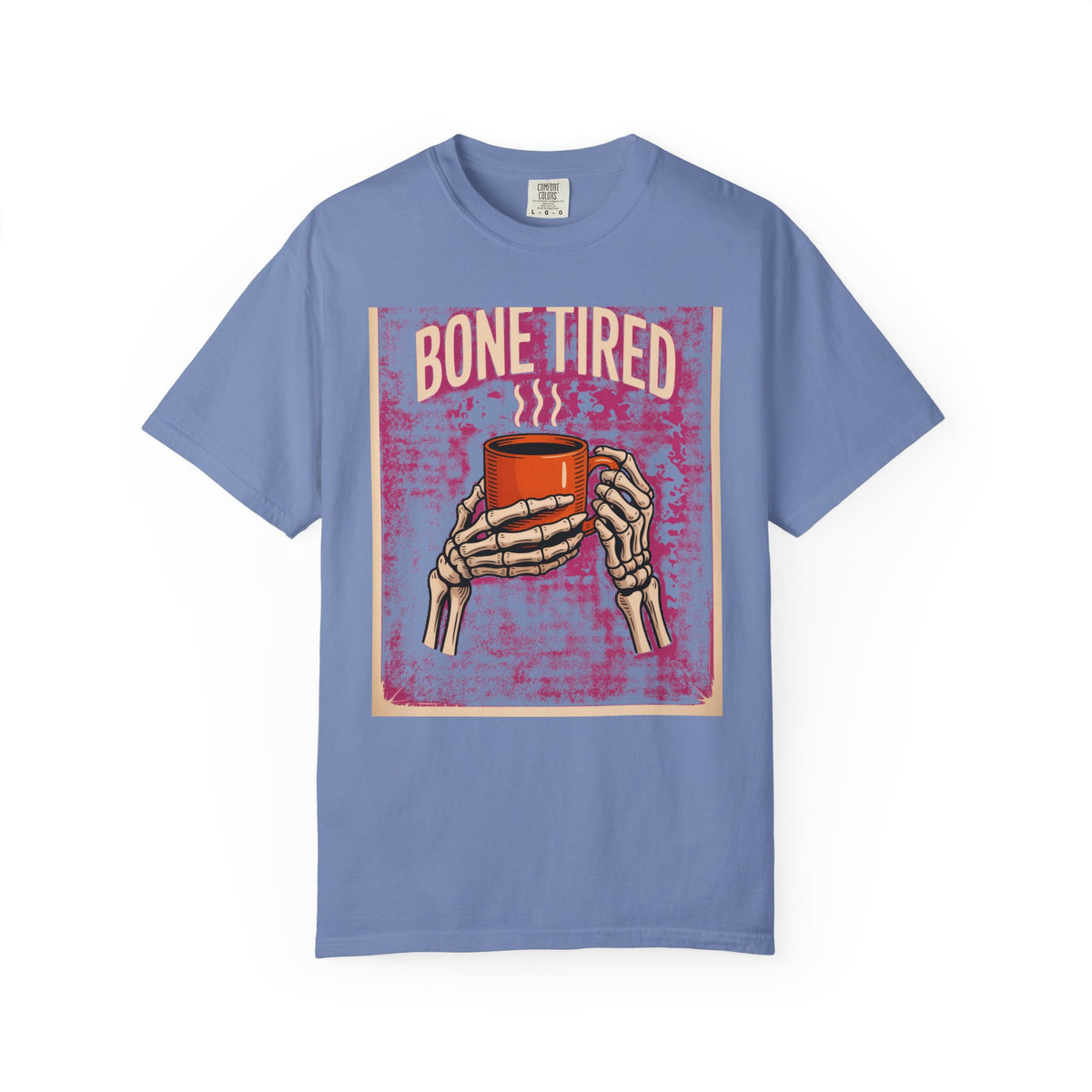 Bone Tired Coffee Shirt, Skeleton Hands Coffee Mug Tee, Halloween Shirt, Vintage Spooky Season T-Shirt, Funny Coffee Lover Gift