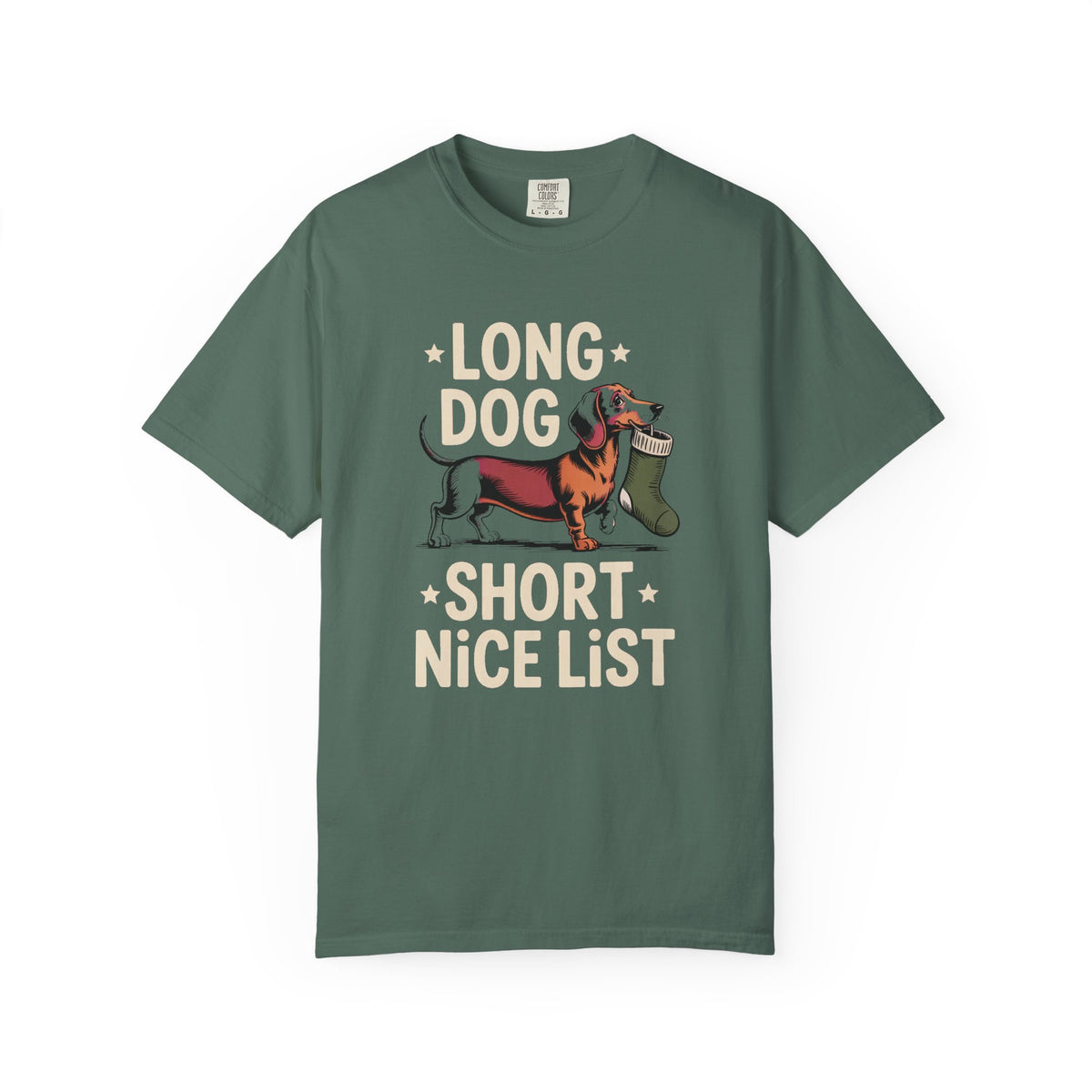 Dachshund Lover Christmas Shirt, Long Dog Short Nice List Tee, Funny Dachshund Christmas Gift, Wiener Dog Holiday Shirt, Dog Mom Christmas…