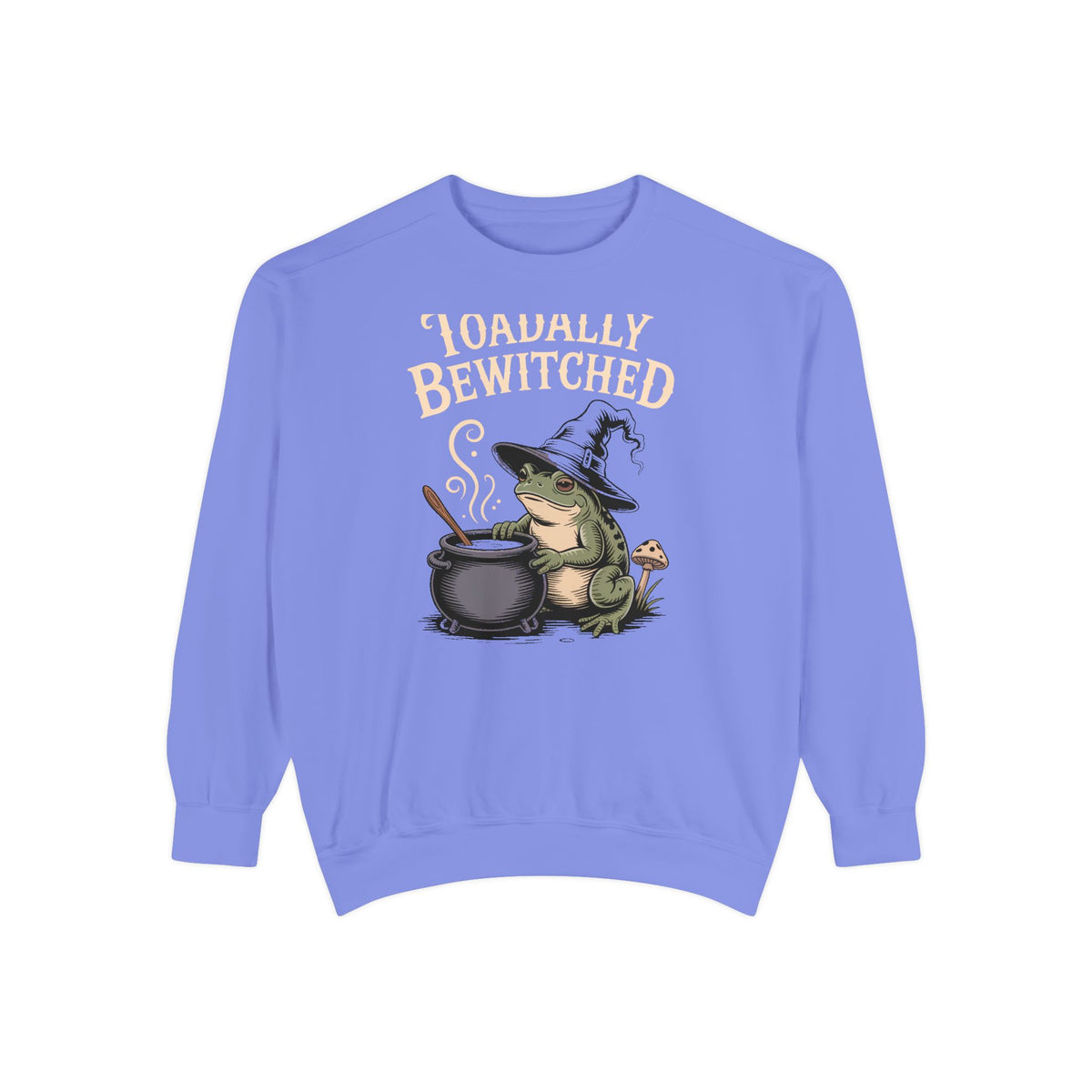 Toadally Bewitched Sweatshirt, Funny Witch Toad Halloween Crewneck, Vintage Storybook Frog Witch Gift, Spooky Season Sweatshirt