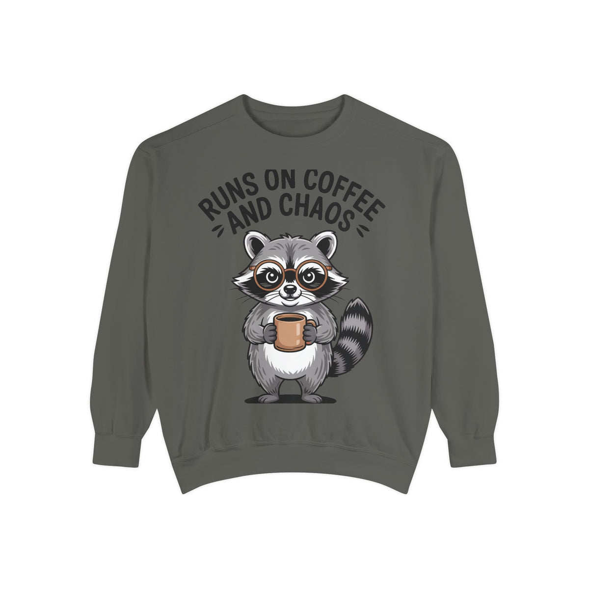 Nurse Raccoon Sweatshirt, Funny 'Runs On Coffee And Chaos' Crewneck, Cute Nurse Gift, Coffee Lover Sweatshirt, Nurse Appreciation Gift