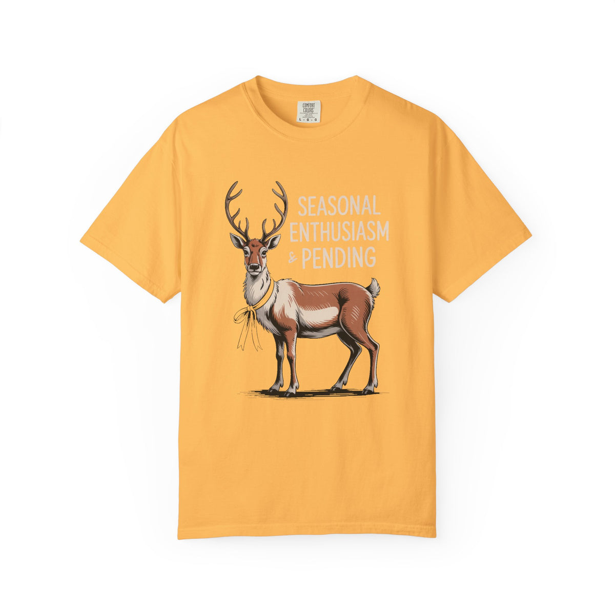 Funny Christmas Shirt for Adults, Seasonal Enthusiasm Pending Reindeer Tee, Deadpan Reindeer Christmas Gift, Sarcastic Holiday T-Shirt
