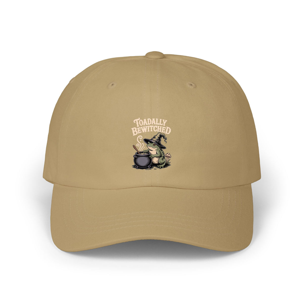 Toadally Bewitched Dad Cap, Funny Halloween Witch Toad Hat, Cottagecore Frog Embroidered Cap, Spooky Season Gift