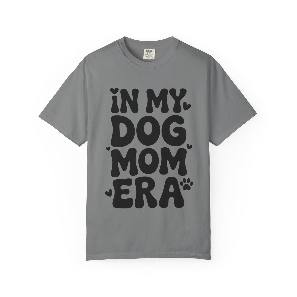 In My Dog Mom Era Shirt, Trendy Dog Mom T-Shirt, Funny Dog Lover Gift, Bold Typography Tee for Women, Cute Paw Print Heart Shirt