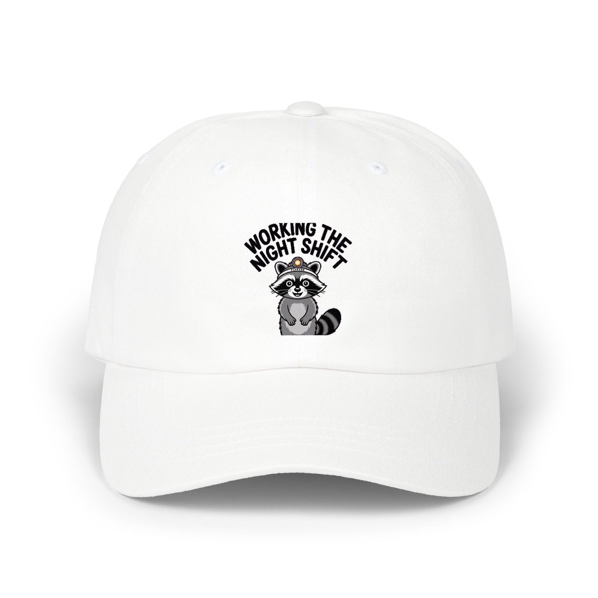 Raccoon Night Shift Dad Hat, Funny Trash Panda Cap, Night Shift Worker Gift, Cute Raccoon Embroidered Baseball Cap, Nurse Gift Hat