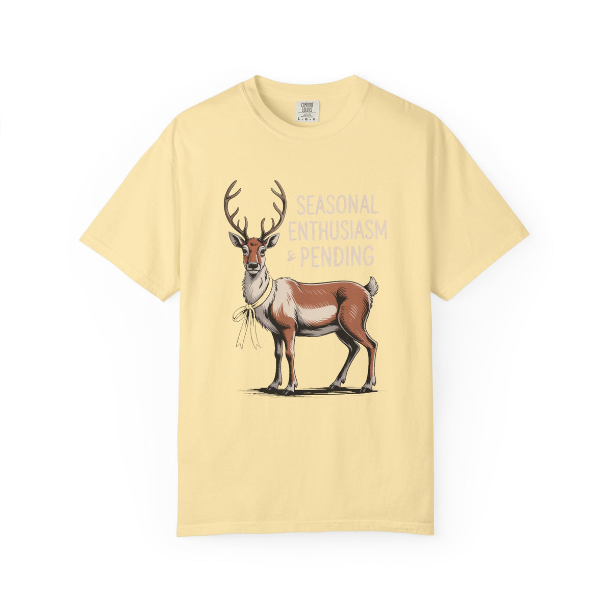 Funny Christmas Shirt for Adults, Seasonal Enthusiasm Pending Reindeer Tee, Deadpan Reindeer Christmas Gift, Sarcastic Holiday T-Shirt