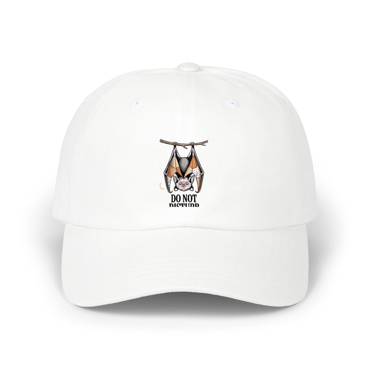 Do Not Disturb Bat Dad Hat, Halloween Dad Cap, Cute Sleepy Bat Embroidered Hat, Vintage Storybook Halloween Gift, Spooky Season Cap