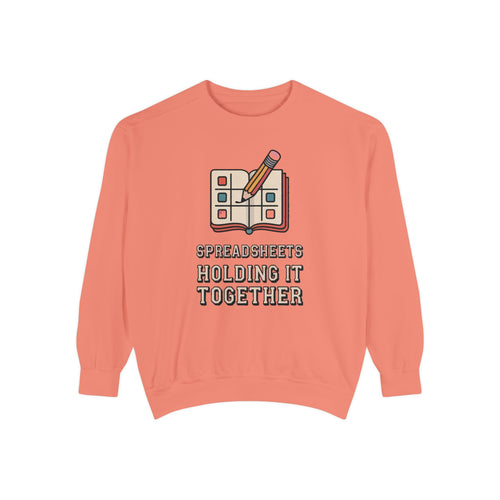 Analyst Sweatshirt, Spreadsheets Holding It Together, Funny Office Sarcasm Crewneck, Data Analyst Gift, Finance Nerd Sweater, Sarcastic Cow…