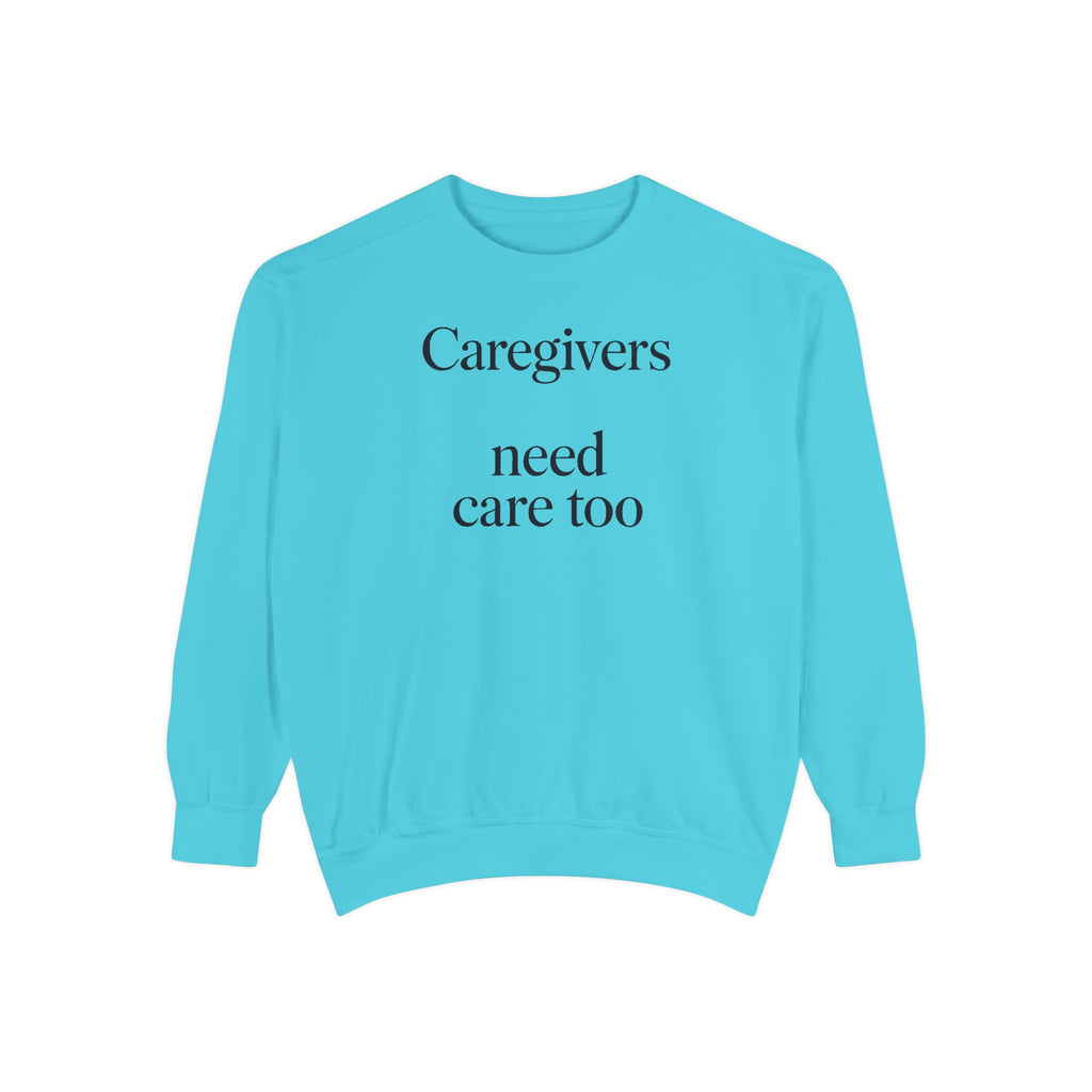 Alzheimer's Caregiver Sweatshirt, Caregivers Need Care Too, Alzheimer's Awareness Gift, Caregiver Support Crewneck, Embroidered Sweatshirt…