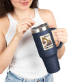 Halloween Excavator Travel Mug, Digging The Spooky Season Tumbler, Funny Construction Ghost Pumpkin 40oz Cup, Halloween Gift