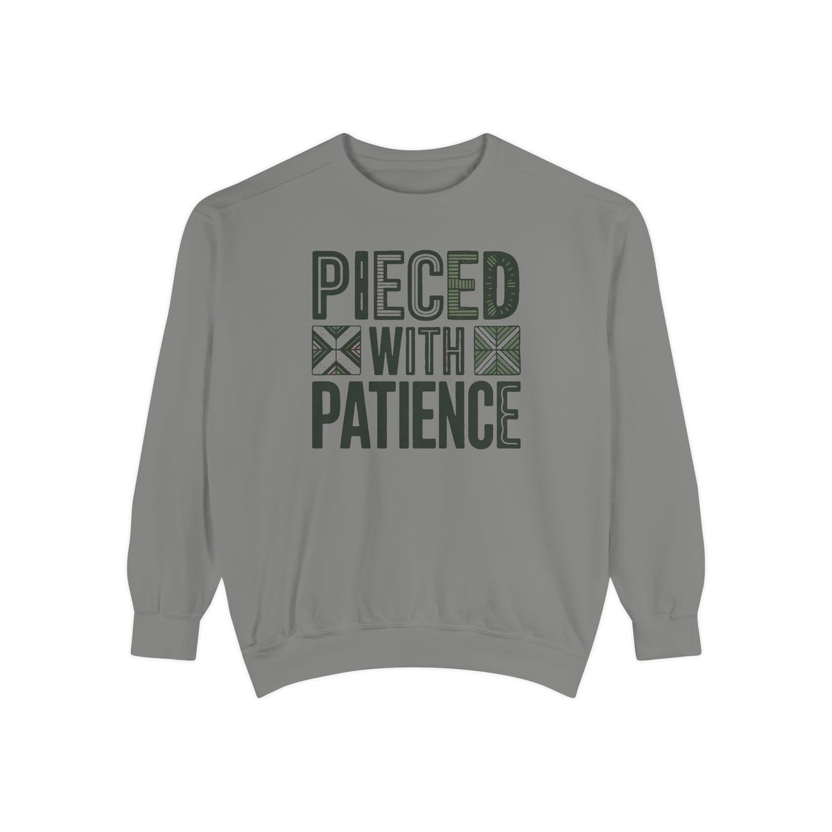 Quilting Sweatshirt, Pieced With Patience Crewneck, Gift For Quilter, Quilting Hobby Sweatshirt, Patchwork Lover Gift, Quilt Block Crewneck