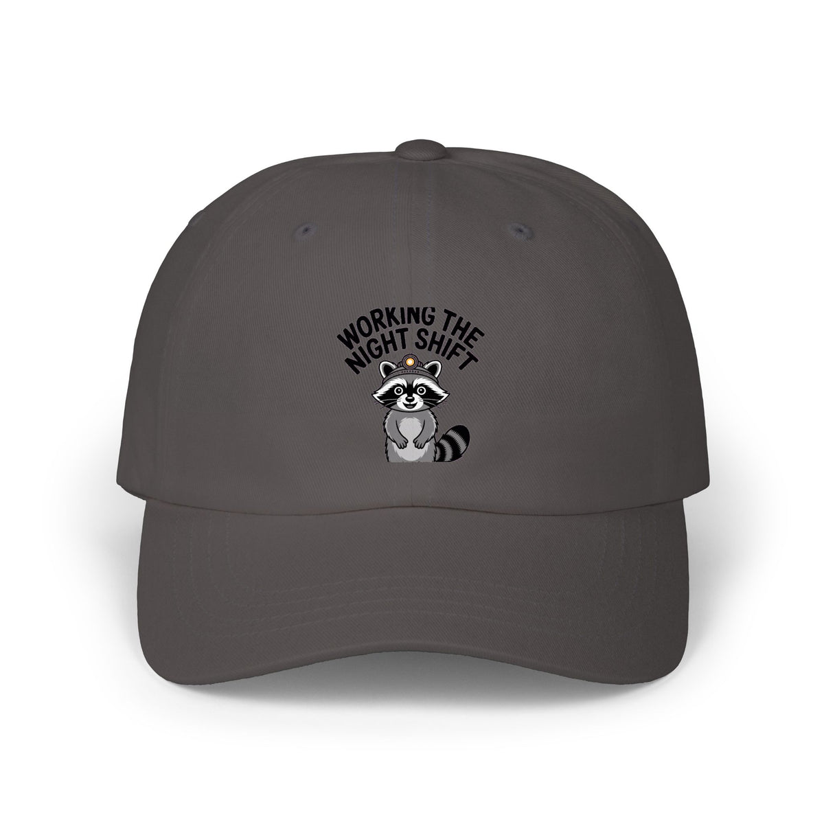 Raccoon Night Shift Dad Hat, Funny Trash Panda Cap, Night Shift Worker Gift, Cute Raccoon Embroidered Baseball Cap, Nurse Gift Hat