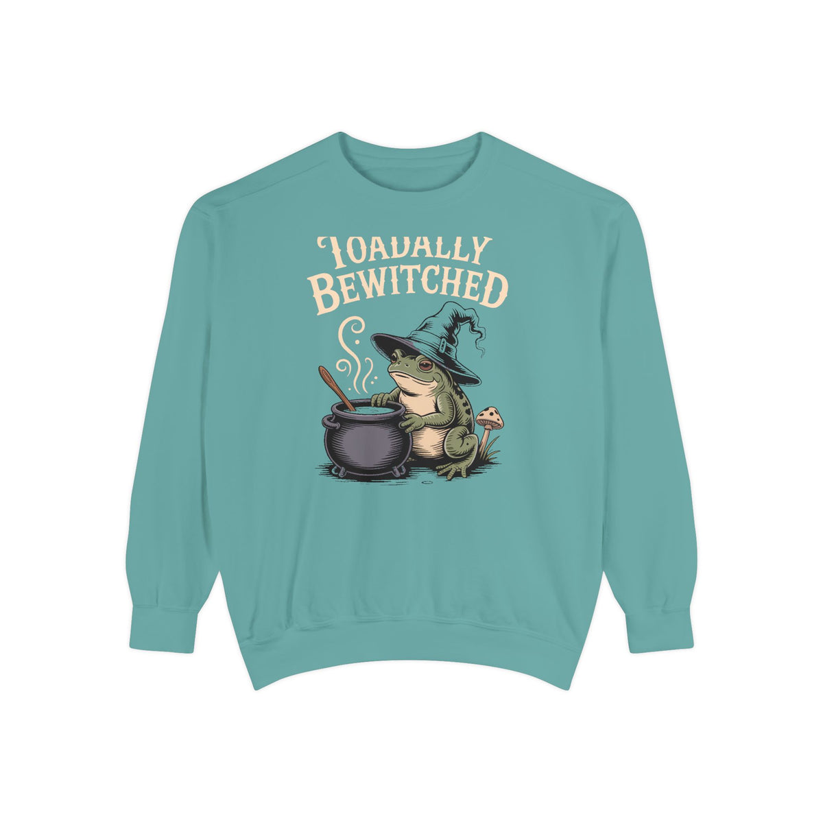 Toadally Bewitched Sweatshirt, Funny Witch Toad Halloween Crewneck, Vintage Storybook Frog Witch Gift, Spooky Season Sweatshirt