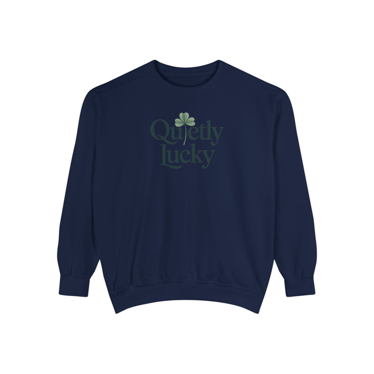 Introvert Sweatshirt, Quietly Lucky Shirt, St Patricks Day Gift For Introvert, Minimalist Shamrock Sweatshirt, Subtle St Paddys Day Tee, In…