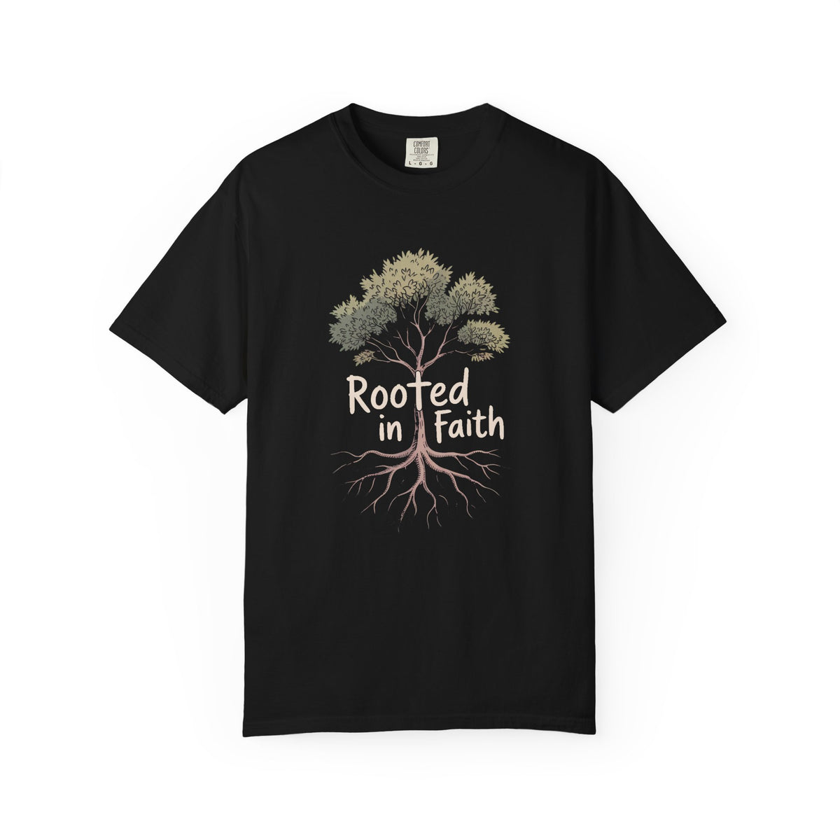 Rooted In Faith Shirt, Christian Minimalist T-Shirt, Faith Based Gift, Religious Tree Cross Tee, Inspirational Christian Shirt, Scripture G…