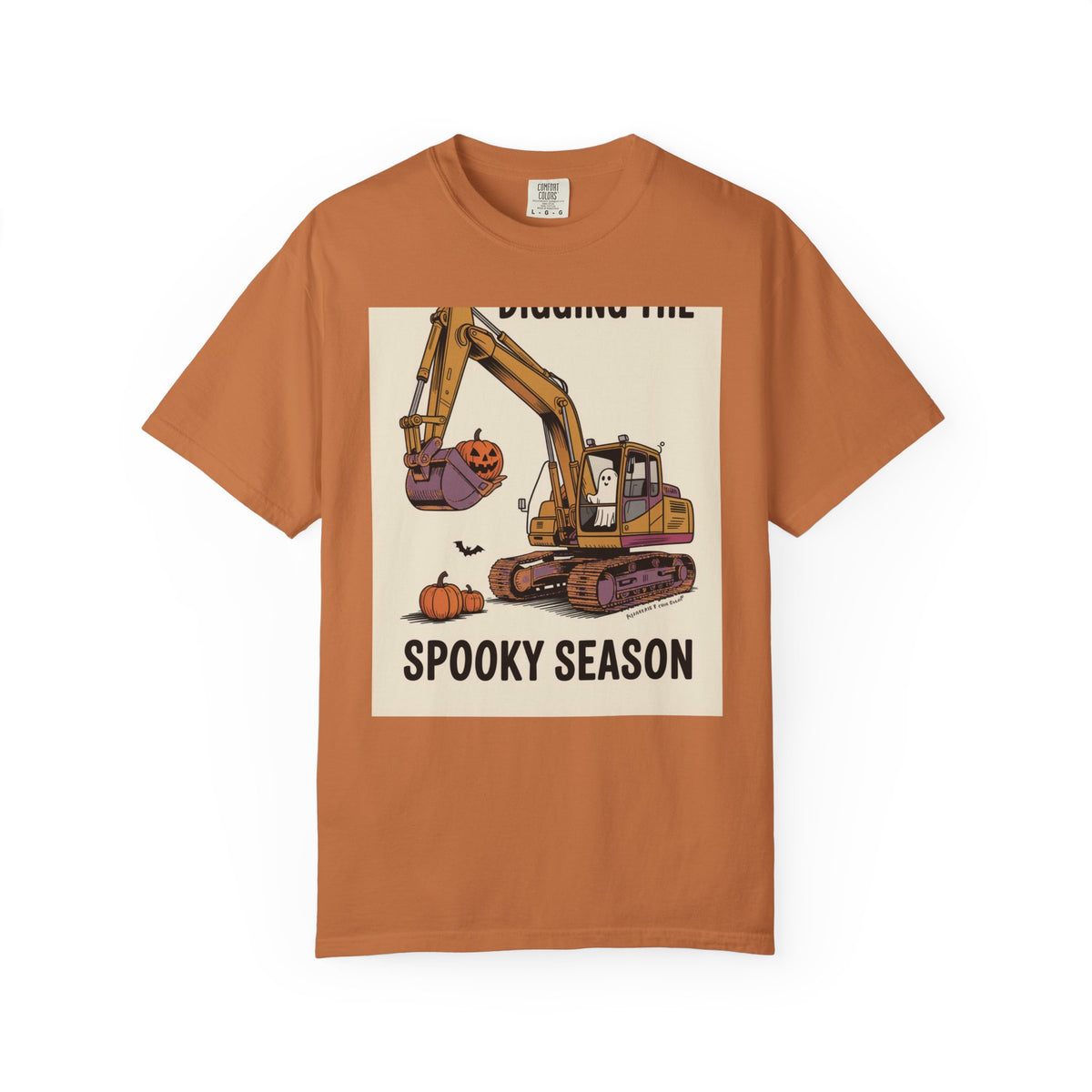Halloween Excavator Shirt, Digging The Spooky Season Tee, Funny Ghost Pumpkin T-Shirt, Construction Halloween Gift