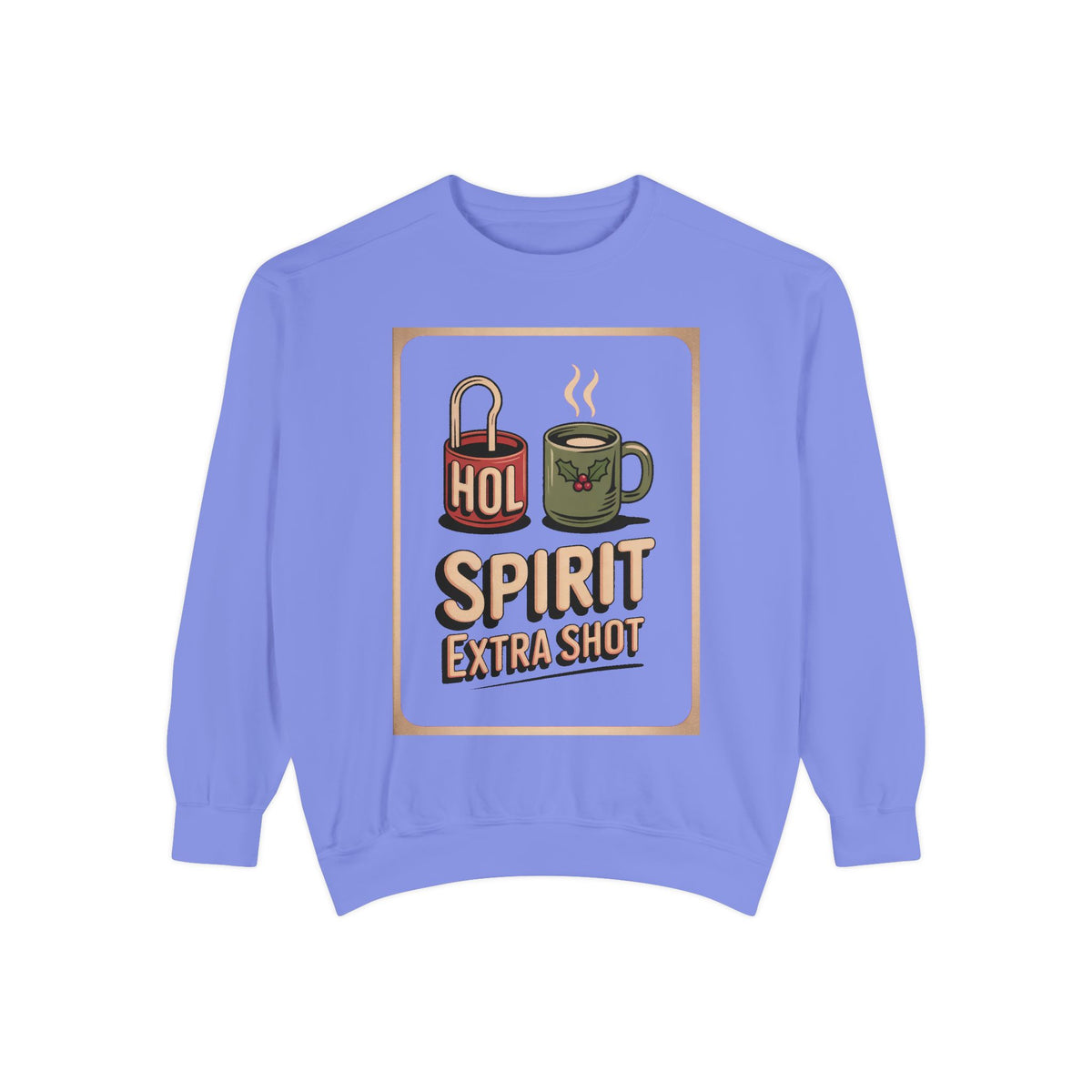 Coffee Lover Christmas Sweatshirt, Holiday Spirit Extra Shot Crewneck, Funny Christmas Coffee Gift, Retro Diner Lettering Sweatshirt, Coffe…