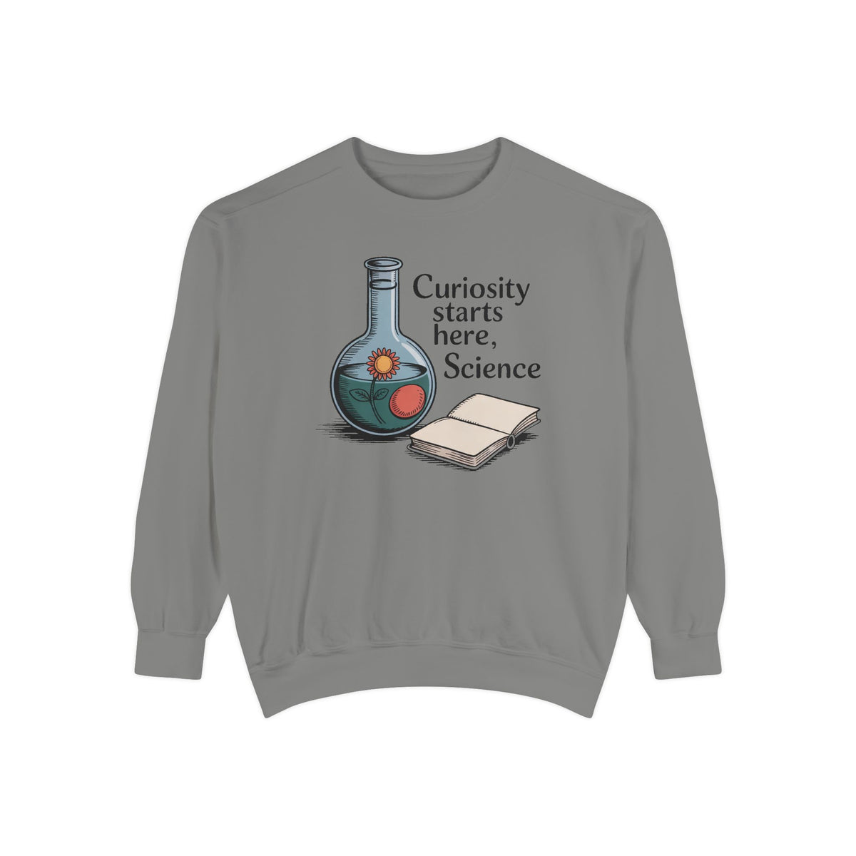 Science Teacher Sweatshirt, Back to School Gift For Science Teacher, Curiosity Starts Here Crewneck, Vintage Lab Flask Tee, Science Teacher…