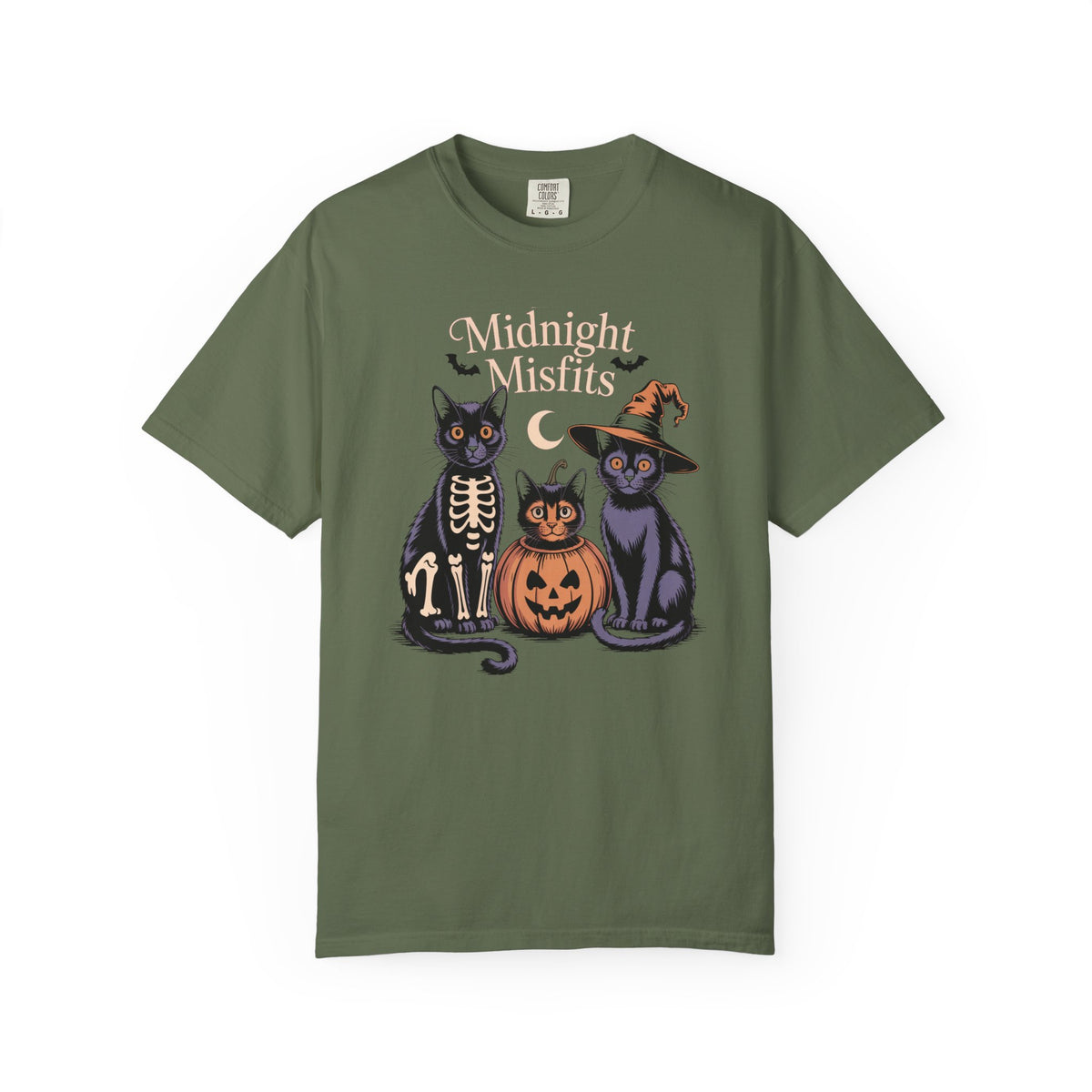 The Midnight Misfits Cats Shirt, Funny Black Cat Halloween T-Shirt, Vintage Cat Costume Tee, Spooky Season Gift