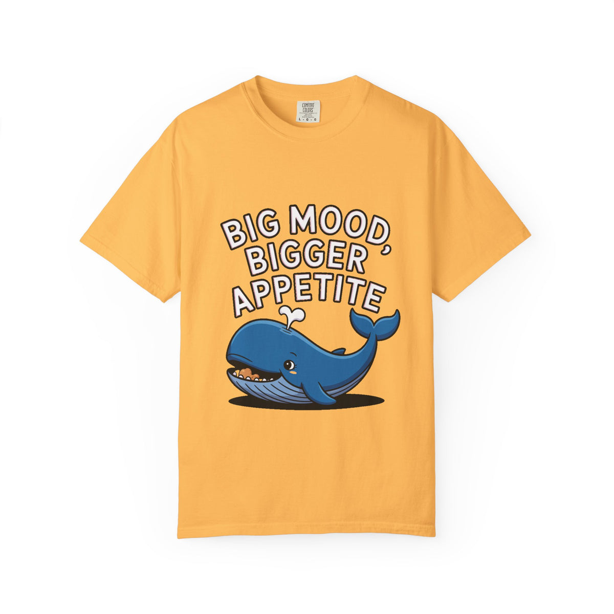 Funny Whale Shirt, Big Mood Bigger Appetite T-Shirt, Cute Snack Lover Tee, Foodie Gift for Whale Lovers