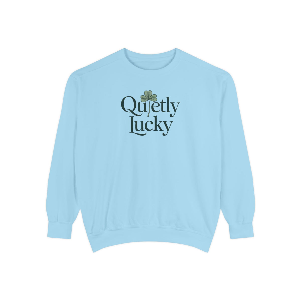 Introvert Sweatshirt, Quietly Lucky Shirt, St Patricks Day Gift For Introvert, Minimalist Shamrock Sweatshirt, Subtle St Paddys Day Tee, In…