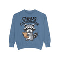 Chaos Coordinator Raccoon Sweatshirt, Funny Raccoon Crewneck, Cute Cartoon Raccoon Gift, Embroidered Patch Style Pullover