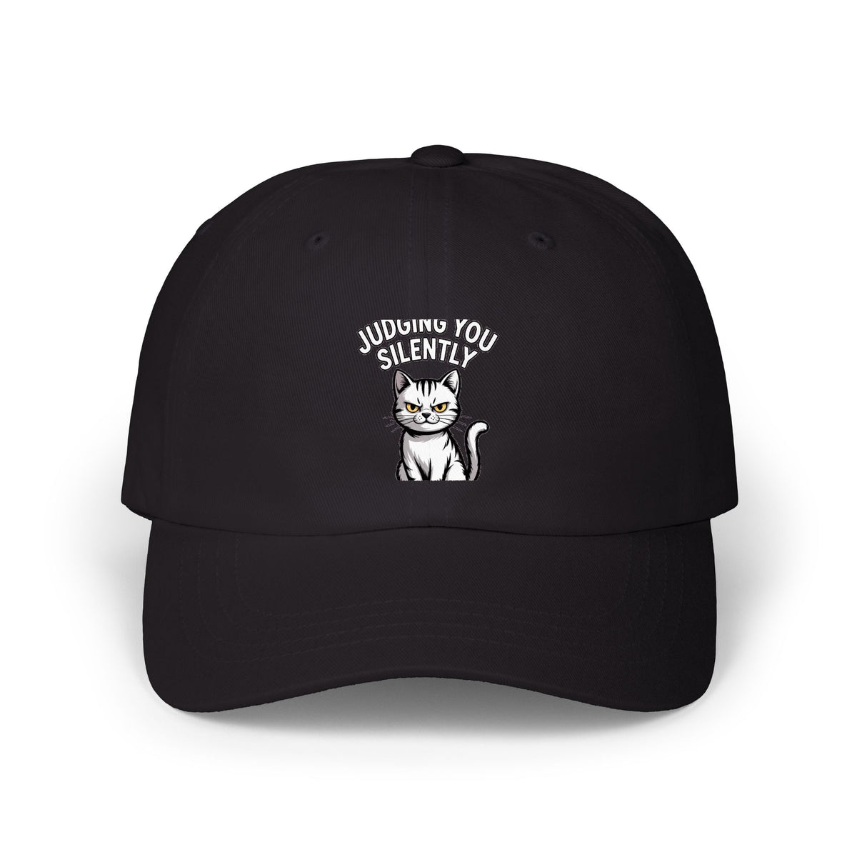 Judging You Silently Cat Dad Hat, Funny Cat Lover Cap, Sarcastic Cat Face Embroidered Hat, Cute Unimpressed Cat Baseball Cap Gift