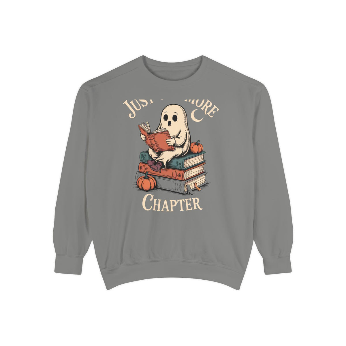 Just One More Chapter Ghost Sweatshirt, Halloween Reading Crewneck, Cozy Bookish Ghost Sweatshirt, Spooky Season Book Lover Gift