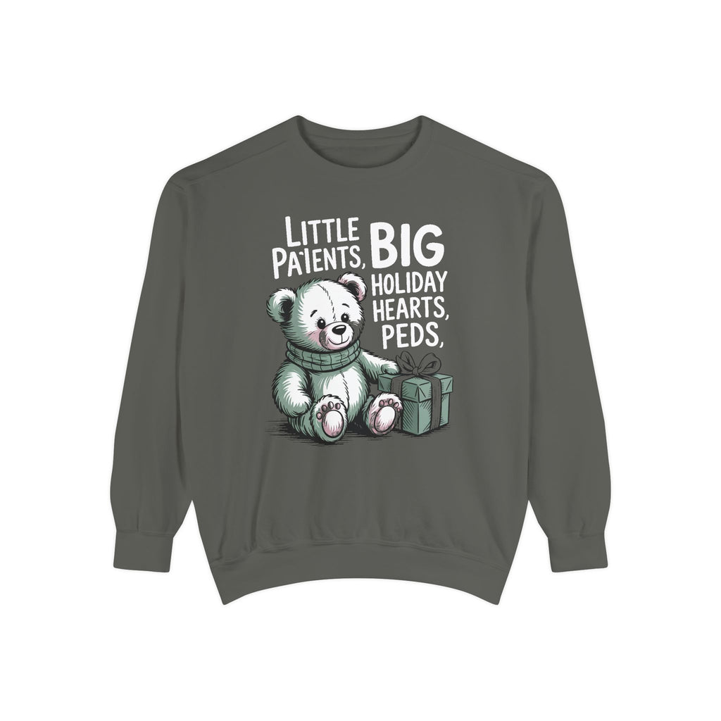 Peds Nurse Sweatshirt, Little Patients Big Holiday Hearts, Pediatric Nurse Christmas Crewneck, Christmas Gift For Peds Nurse, Nurse Crew Ho…
