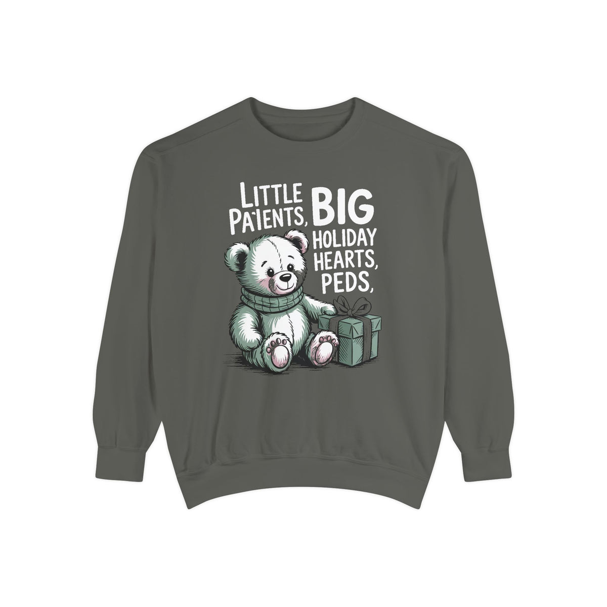 Peds Nurse Sweatshirt, Little Patients Big Holiday Hearts, Pediatric Nurse Christmas Crewneck, Christmas Gift For Peds Nurse, Nurse Crew Ho…
