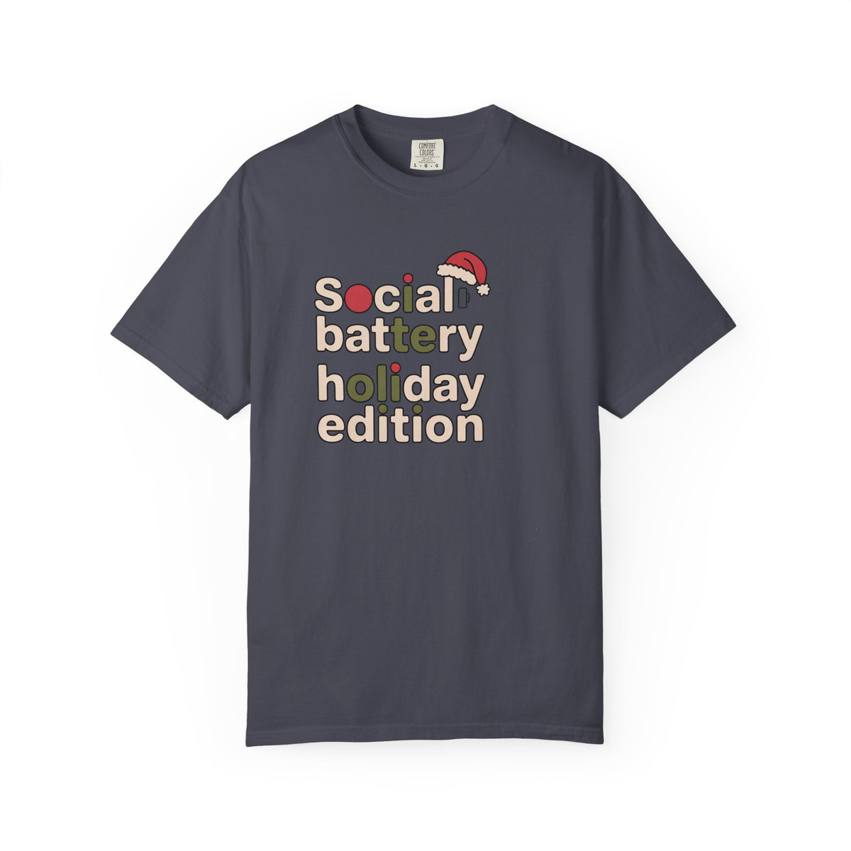 Social Battery Holiday Edition Shirt, Funny Christmas Tee For Socially Tired, Introvert Christmas Gift, Low Battery Holiday Shirt, Funny Xm…
