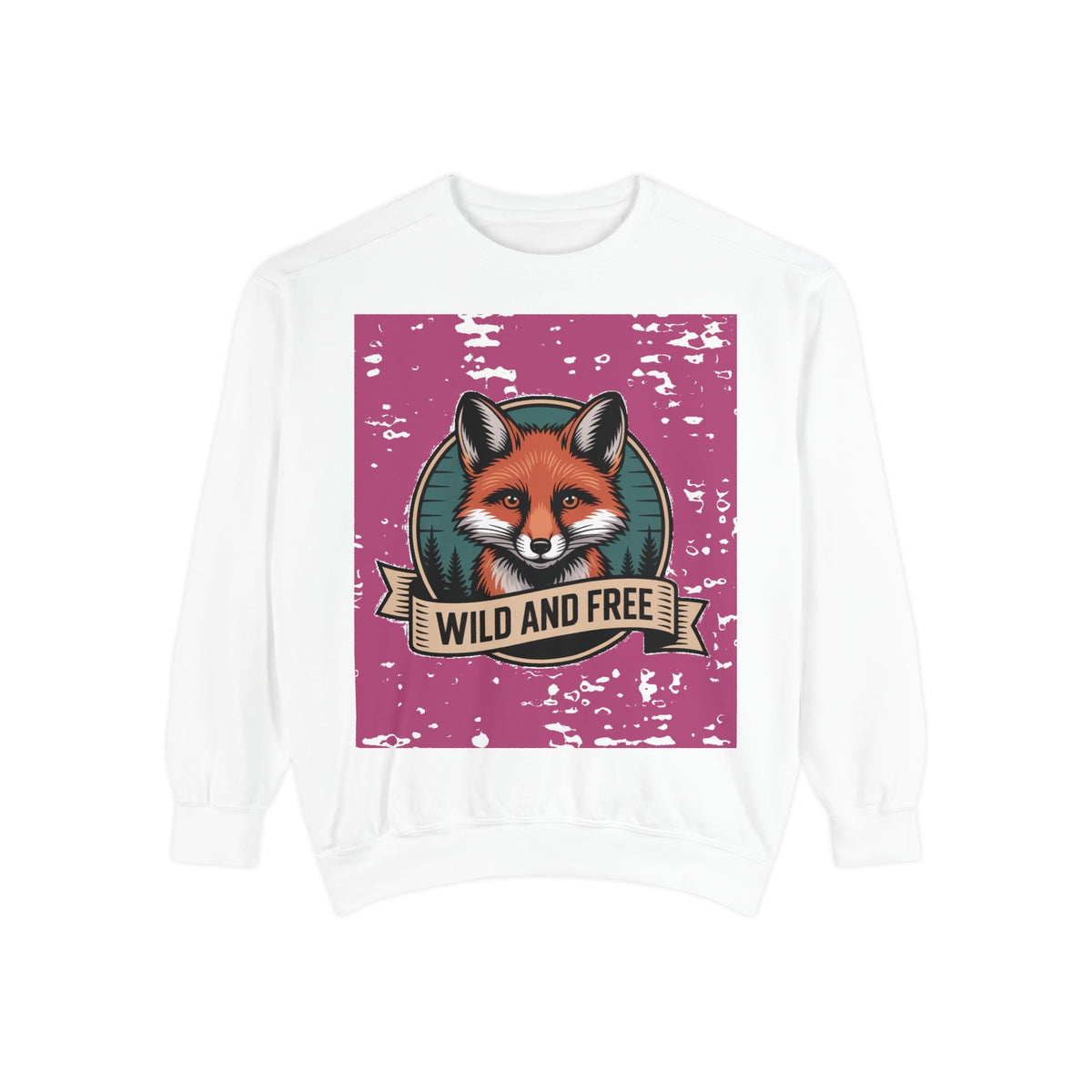 Retro Fox Badge Sweatshirt, Vintage Wildlife Crewneck, Wild and Free Outdoor Sweatshirt, Fox Lover Gift