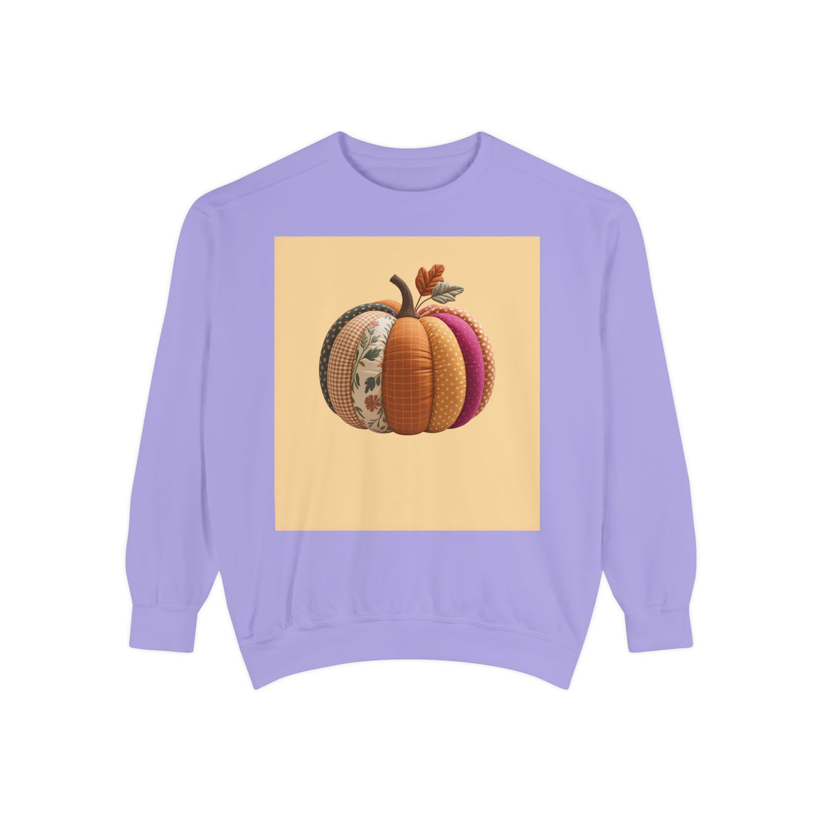 Patchwork Pumpkin Sweatshirt, Fall Quilted Pumpkin Crewneck, Halloween Shirt, Cozy Autumn Gift, Embroidered Style Pumpkin Sweater