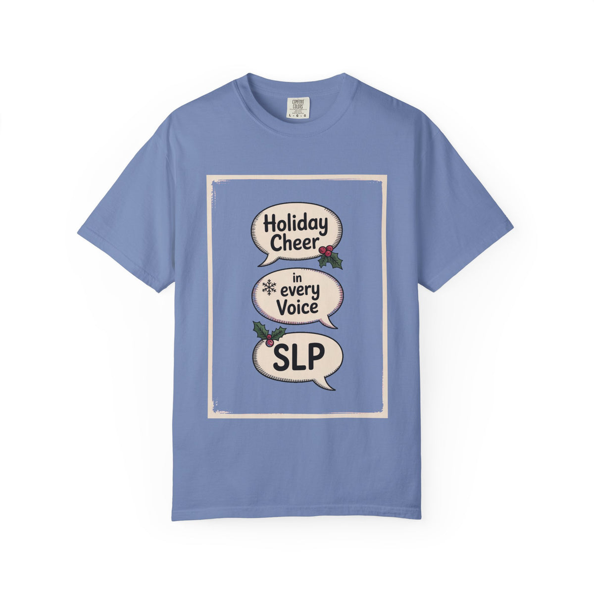 SLP Christmas Shirt, Holiday Cheer In Every Voice, Speech Language Pathologist Christmas Crew Tee, SLP Gift, Christmas Profession Shirt