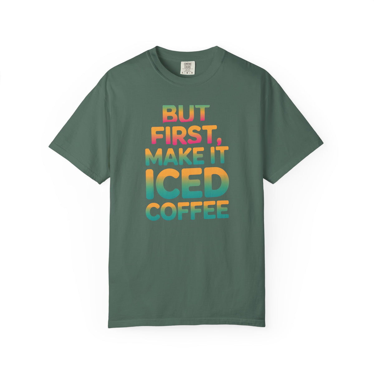 But First Make It Iced Coffee Shirt, Retro Gradient Coffee Lover Tee, Funny Iced Coffee Addict T-Shirt, Cute Summer Gift