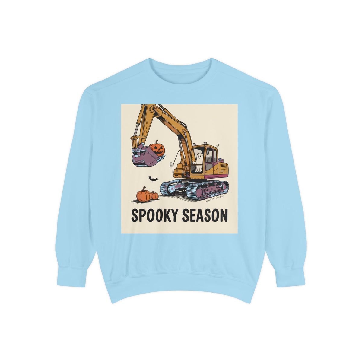 Digging The Spooky Season Excavator Sweatshirt, Funny Halloween Crewneck, Construction Ghost Pumpkin Shirt, Halloween Gift for Him