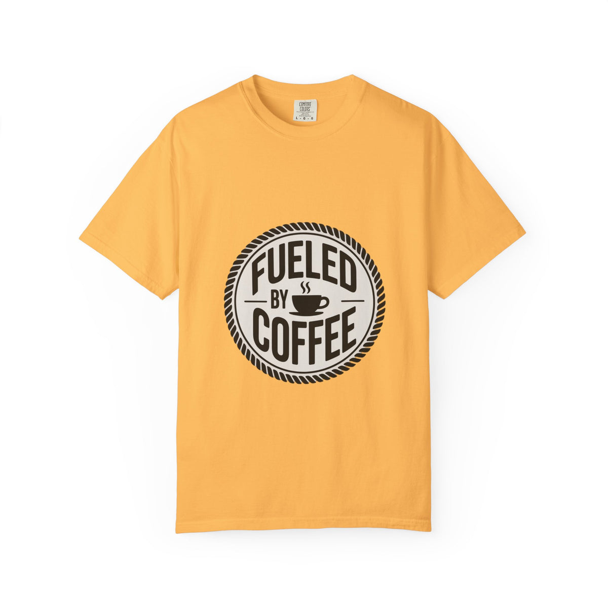 Fueled By Coffee Badge Shirt, Vintage Coffee Lover T-Shirt, Retro Coffee Stamp Logo Tee, Funny Coffee Addict Gift
